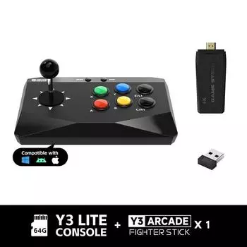 Игровая консоль Y3 Arcade 4K с игровой клавиатурой и встроенной приставкой на 20000 игр для PS1/FC/GBA Retro TV Dendy