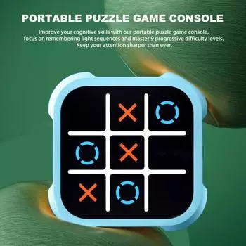 Игровая консоль Yousheng Handheld XO, многофункциональная головоломка, шахматы, игра на память, обучающая электрическая игровая машина 3 в 1 для малышей, мальчиков и девочек, подарок синий