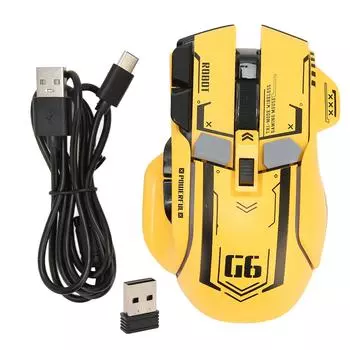 Игровая мышь 2.4G проводная Bluetooth 3 режима 5 регулируемая игровая мышь с 11 RGB подсветкой для Windows белый