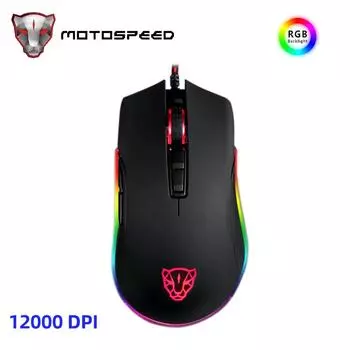 Игровая мышь Motospeed V70, 6400 точек на дюйм, 7 кнопок, RGB светодиодная подсветка, проводная USB-подсветка, настройка макропрограммирования для компьютера, ноутбука, ноутбука