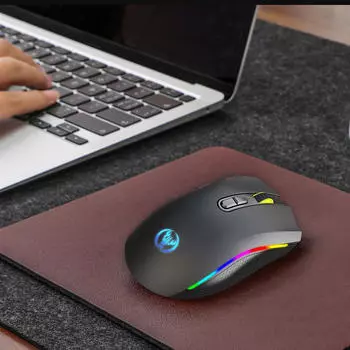 Игровая мышь прочная эргономичная высокоточная с USB-приемником многоцелевая T69B без проводов чёрный