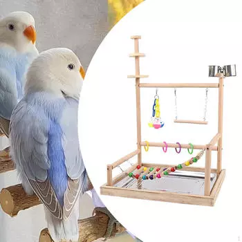 Игровая площадка для попугаев, игровой стенд для попугаев, манеж для занятий спортом на деревянных насестах