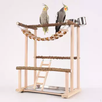 Игровая площадка для попугаев, игровой стенд, игрушки для упражнений, деревянная жердочка для попугаев, тренажерный зал,