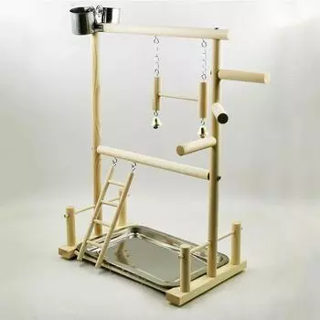 Игровая площадка для попугая, безопасная, экологически чистая, двухслойная деревянная игровая площадка для птиц для кореллы