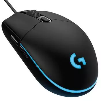 Игровая проводная мышь Logitech G102, 6-кнопочная оптическая мышь с разрешением 200-8000 точек на дюйм, совместимая с Windows 7 чёрный