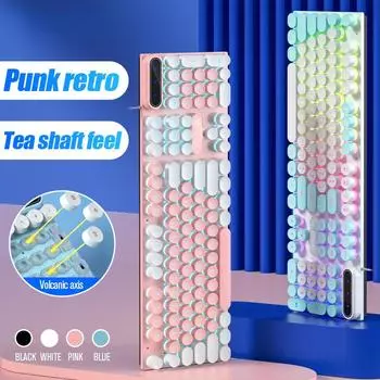 Игровая роботизированная игра «Поедание курицы», светящийся кабель для клавиатуры, клавиатура в стиле панк, клавиатура с цветными блоками, компьютер, ноутбук, внешняя клавиатура