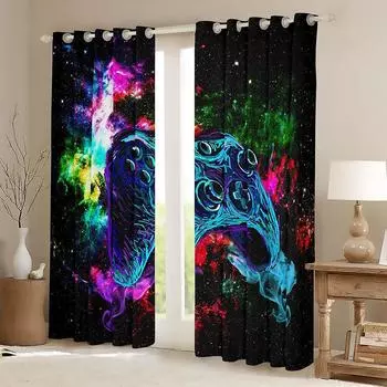 Игровая ручка Геймпад Игровой плеер 3D Цифровая печать Спальня Гостиная Оконные шторы 2 панели 100W160H(CM)40x63in&Hook