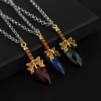 Игровое ожерелье, ожерелье со скипетром Aghanim s, синий, красный, зеленый, каменный, скипетр, кулон для женщин и мужчин, подарки для косплея