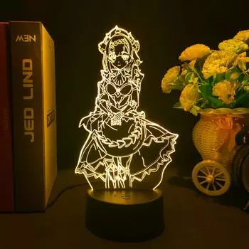 Игровой 3d светодиодный светильник Genshin Impact Noelle, акриловая светодиодная лампа для друзей, подарок на день рождения, украшение для спальни, светящийся орнамент