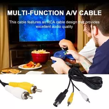 Игровой аудио-видео кабель, универсальный AV-стереокабель, композитный кабель, A/V RCA-кабель для подключения, видео-AV-стереокабель для SegaGenesis 1 чёрный