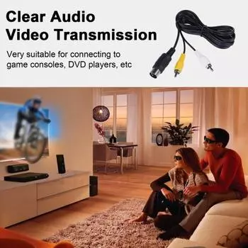 Игровой аудио-видео кабель, универсальный AV-стереокабель, композитный кабель, A/V RCA-кабель для подключения, видео-AV-стереокабель для SegaGenesis 1 чёрный
