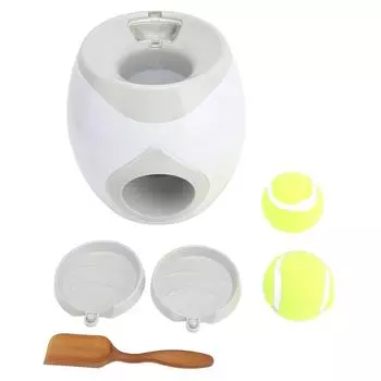 Игровой автомат для поощрения собак теннисной едой Интерактивный автомат для подачи мячей для собак с плоским подносом для кормления собак