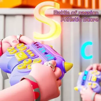 Игровой автомат с быстрым нажатием и ритмом, тренировка скорости реакции для детей и взрослых, портативная игровая консоль, обучающий игровой контроллер с подсветкой, игрушка фиолетовый