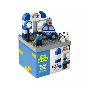 Игровой блок My Little Tiger Tiger Block, совместимый с Lego, полицейский участок, смешанные цвета