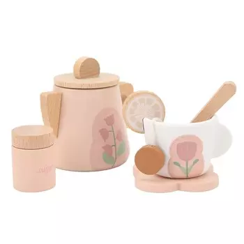Игровой чайный сервиз, игрушка, нежный, изысканный внешний вид, набор для чаепития с пакетиком чая в виде дольки лимона для