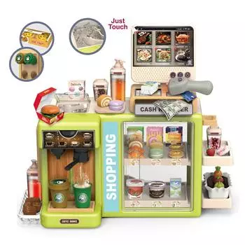 Игровой дом Дети Моделирование Конфеты Магазин у дома Супермаркет Сенсорная функция Страница оформления заказа Бытовая техника Кофемашина Игрушки