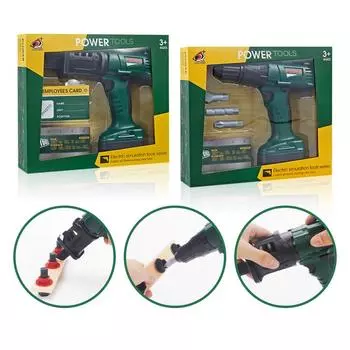 Игровой домик DIY Моделирование Электрическая дрель Инструмент Комбинация Мальчик Инструмент для обслуживания Детские развивающие игрушки чёрный