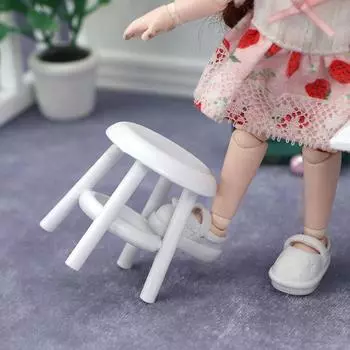 Игровой домик из дерева Мини-табурет Кукольная мебель Аксессуары для кукольного дома Миниатюрный стул Диван
