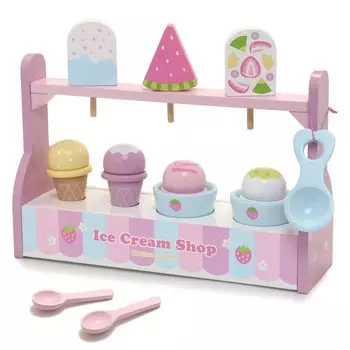 Игровой домик Mother Garden, стойка для мороженого с клубникой и шариком, магазин мороженого, деревянный игровой домик с лесной клубникой 441-21131