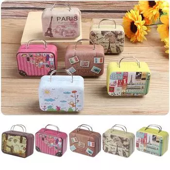 Игровой домик, украшение для кукольного домика, металлический мини-чемодан, кукольная сумка, миниатюрный сундук, шкатулка для украшений
