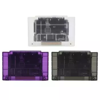 Игровой картридж 3000 в 1 V1.0 Видеокартридж с картой памяти 8 ГБ для игровой консоли SFC Transparent Black