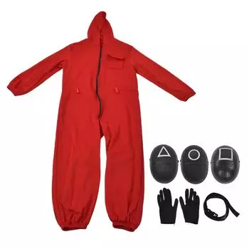 Игровой комбинезон, маска для лица, перчатки, пояс, набор, унисекс, маска для лица, реквизит для костюмированной вечеринки на Хэллоуин M Square