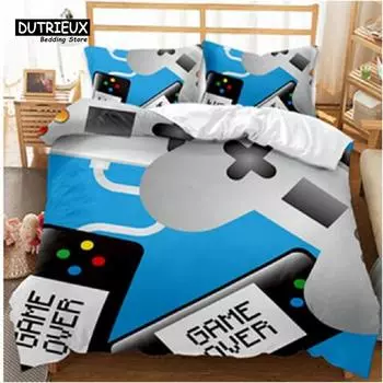 Игровой комплект пододеяльника, Модный комплект постельного белья, Мягкий Удобный Дышащий Пододеяльник, Для Декора Спальни Гостевой Комнаты EU single(135x200cm)