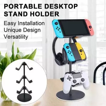 Игровой контроллер настольная подставка кронштейн высокая устойчивость нескользящая конструкция игровая стойка для хранения аксессуаров для PS4/PS5 чёрный