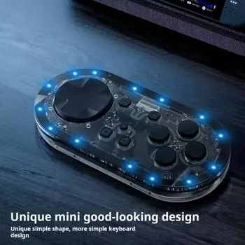 Игровой контроллер Yousheng, беспроводной мини-геймпад с поддержкой Bluetooth, многоплатформенное подключение, перезаряжаемый портативный игровой контроллер размером с брелок чёрный