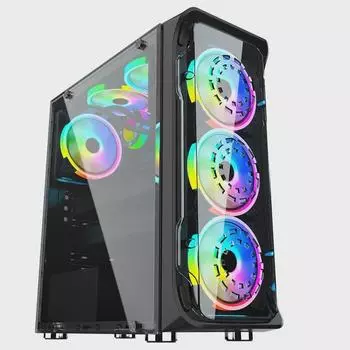 Игровой корпус Xuanying ATX с водяным охлаждением и закаленным стеклом, совместимый с большими, средними и малыми материнскими платами для настольных систем.