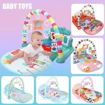 Игровой коврик 7 режимов Экологичный с подвесной игрушкой-погремушкой Детская игра Ползание B