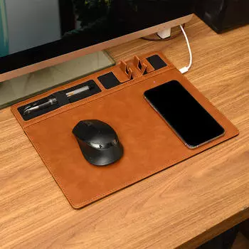 Игровой коврик для мыши компьютерный коврик нескользящий подарки коричневый водонепроницаемый мышь PU кожа для офисного стола