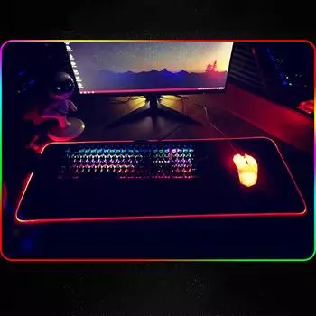 Игровой коврик для мыши RGB, большой коврик для мыши, геймерский светодиодный коврик для компьютерной мыши, большой коврик для мыши с подсветкой, ковер для клавиатуры, настольный коврик Mause 250x350x3 mm