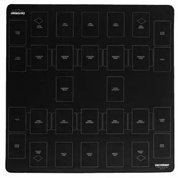 Игровой коврик EXCITEHOBBY, простой дизайн, резиновый коврик для карточной игры, легко поворачивается, Battlefield 60 см x 60 см, нескользящий (Yu-Gi-Oh!) чёрный