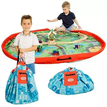 Игровой мешочек THOMAS FRIENDS. Лучший игровой коврик. Сумка для хранения игрушек. Огромное игровое пространство на внутреннем острове Содора. Портативное решение для хранения игровых вещей для детей от 3 лет и