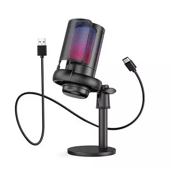 Игровой микрофон для студии потокового вещания подкастов, USB-микрофон для PS4 PS5 Mac, отключение звука одной кнопкой, поворотный регулятор громкости