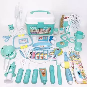 Игровой набор для стоматолога, играющий в доктора в чемодане синий