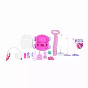 Игровой набор для уборки дома, дошкольный ролевой набор для подметания, обучающая игрушка для детей, розовый