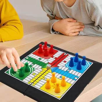 Игровой набор Ludo, стратегическая игра для взаимодействия родителей и детей со складной доской, дорожная семейная игра для подростков, детская игрушка для вечеринок