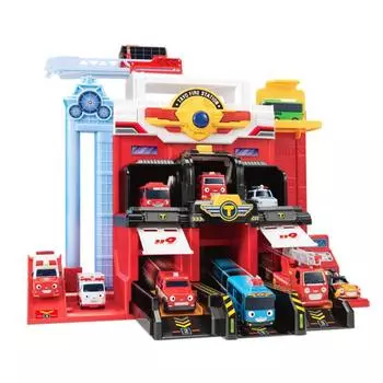 Игровой набор Tayo Fire Center Deluxe (включает в себя 5 миникаров), корейские игрушки