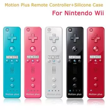 Игровой пульт дистанционного управления 2 в 1 для контроллера Nintendo Wii со встроенным Motion Plus + силиконовый защитный чехол белый