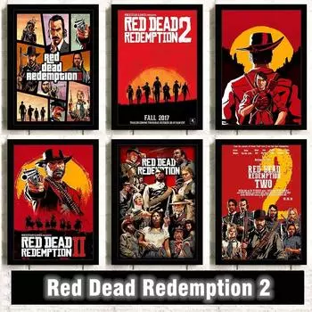Игровой ТВ Red Dead Redemption 2 постер и принт с изображением персонажа, настенная картина, холст, картина для гостиной, домашний декор 21x30cm No Frame