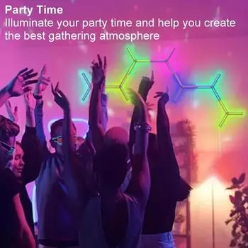 Игровой умный настенный светильник Tuya, сделай сам, настраиваемые светодиодные настенные эффекты и формы, игровые светильники для игровой комнаты EU Plug