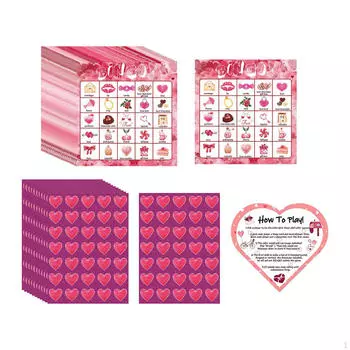 Игровые карты для бинго ко Дню святого Валентина, товары для вечеринок, поделки, семейные развлечения