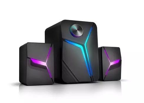 Игровые колонки для ПК TONE JOY Проводные колонки поставляются с кабелем и совместимы с игровыми консолями - - компьютерами, телевизорами, ноутбуками, телевизорами, ноутбуками и т. д., работающими через разъем USB 3,5 мм.