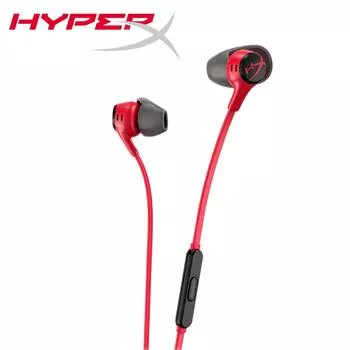 Игровые наушники HyperX Cloud Earbuds II с микрофоном, четырьмя насадками, твердым чехлом для переноски, вилкой 90°, вилкой 3,5 мм, для ПК, мобильных игр, Nintendo Switch красный