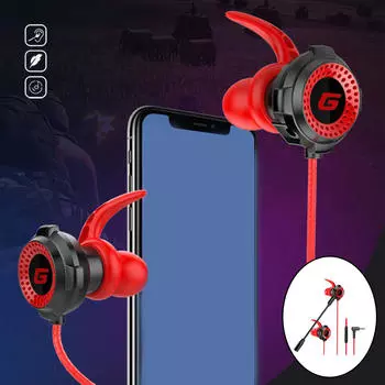 Игровые наушники Наушники с вертикальным разъемом 3,5 мм и микрофоном для телефона Red Wire