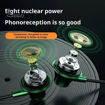 Игровые наушники с тяжелыми басами, HIFI-звук, микрофон с шумоподавлением и усилением басов, проводные наушники 3,5 мм серебряный