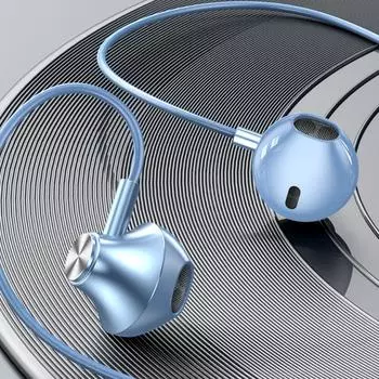 Игровые наушники типа C с микрофоном Проводная гарнитура Музыкальные наушники Проводные наушники Слушайте музыку blue-3.5mm