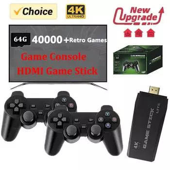 Игровые приставки M8 Console 2.4G Dual Wireless Controller Game Stick 4K 10000 игр 64 ГБ Ретро-игра для рождественского подарка